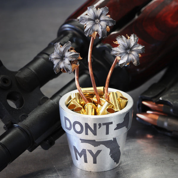 Don't New York My Florida, 3 Blooms (two .40SW, one 9mm), Aluminum flowerpot